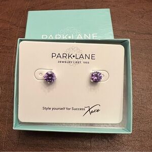 Park Lane Impression Stud Earrings in Violet | 3 Carat CZ | Pierced
